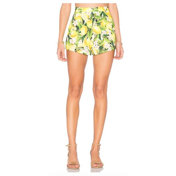 Show Me Your Mumu Martine Shorts Citrus Lemon Print Yellow Size Small - Picture 2 of 6